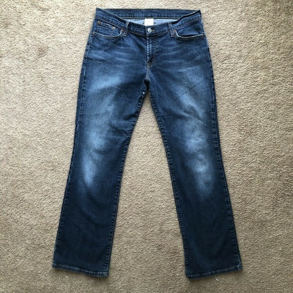 Lucky Brand Womens Mid Rise Flared Jeans, Size 32 x 32, Darker Blue, Stretch - Picture 2 of 12